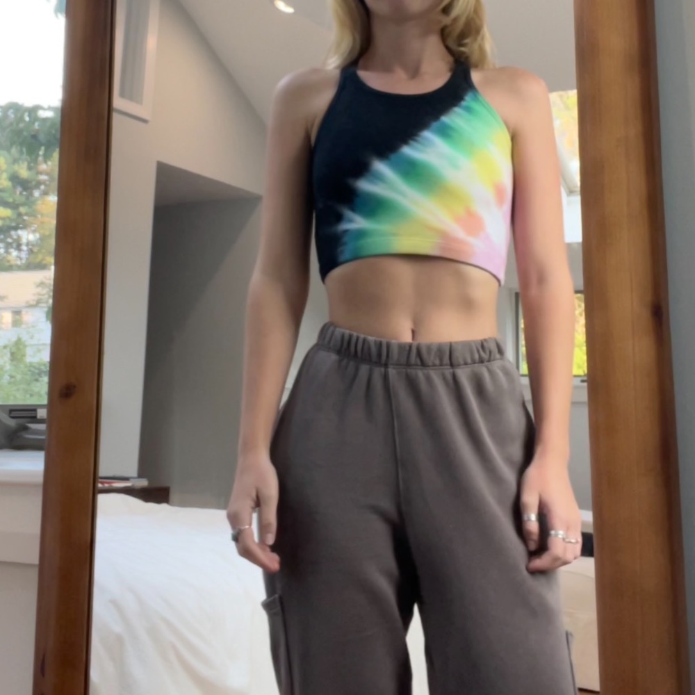 Let Rick and rose rainbow tye dye sports bra